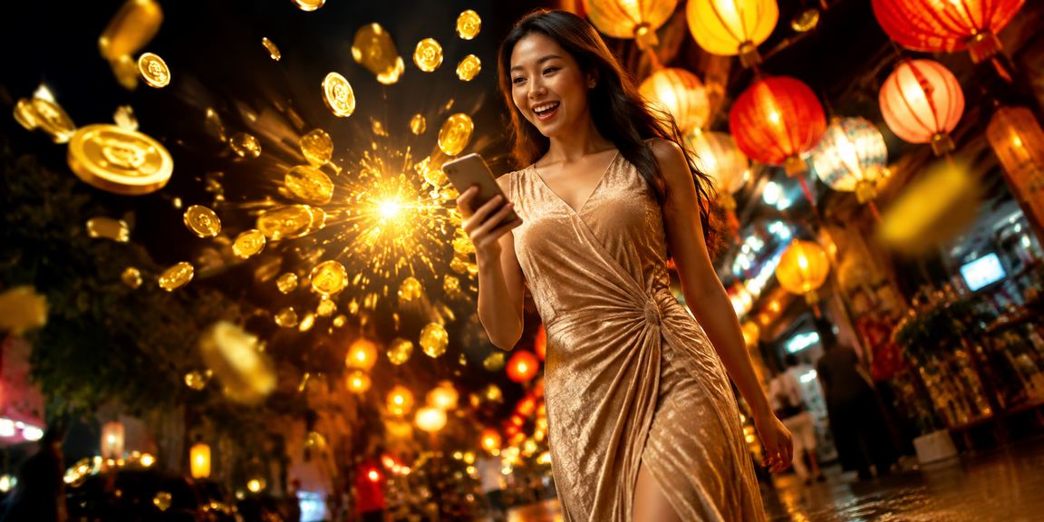 Người dùng truy cập casino trực tuyến qua điện thoại tại chợ đêm Hạ Long
