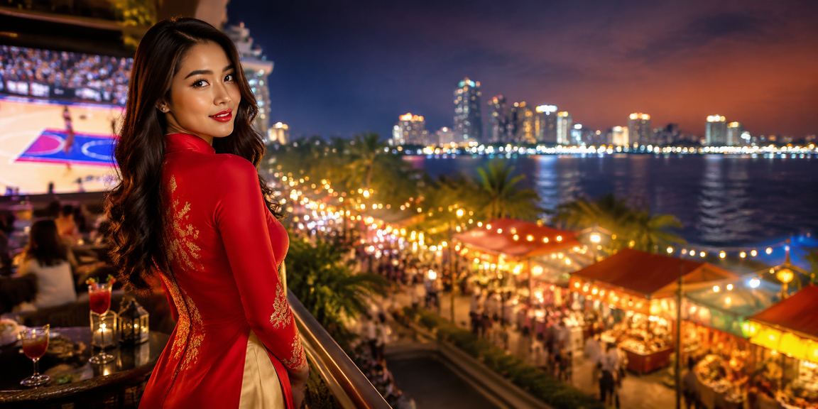 Người dùng TP. Hồ Chí Minh tham gia cá cược bóng rổ trực tuyến trong trang phục áo dài truyền thống